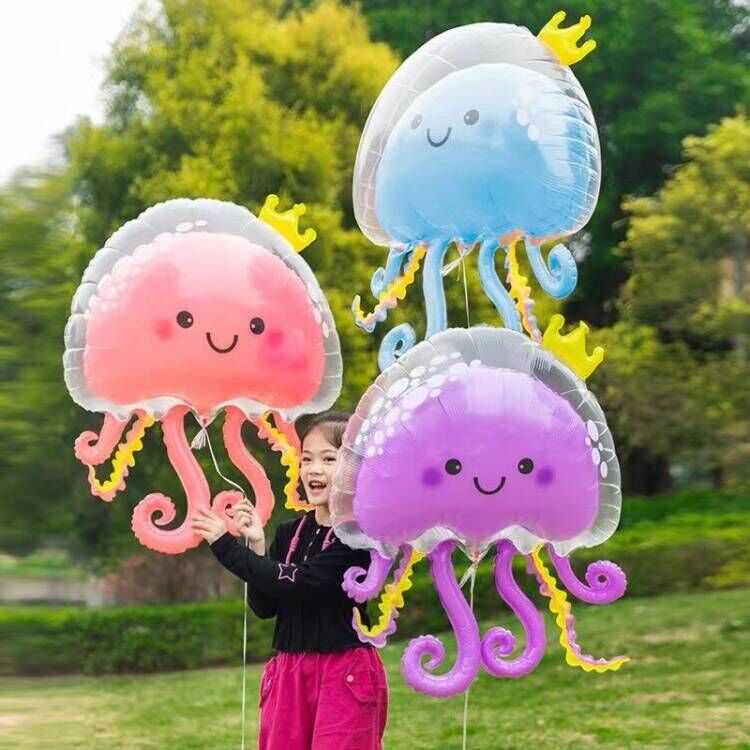 水母章鱼皇冠飘空双层海洋气球