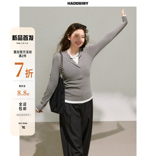 一件8.8折满2件7折 曾小咸大码 上衣套装 假两件长袖 女装