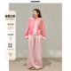 上衣春季 胖mm粉色假两件针织开衫 新款 休闲裤 曾小咸大码 套装 女装