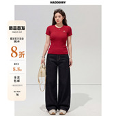 一件8.8折满2件8折 曾小咸大码 针织T恤春套装 短袖 女装