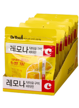 韩国lemona维生素C果冻软糖VB2B6庆南Dr.You柠檬味全家可用10袋