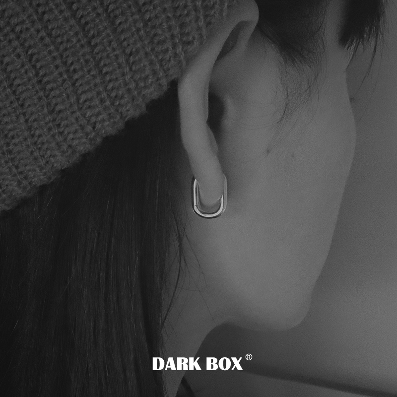 【darkbox】单只扁环形耳钉