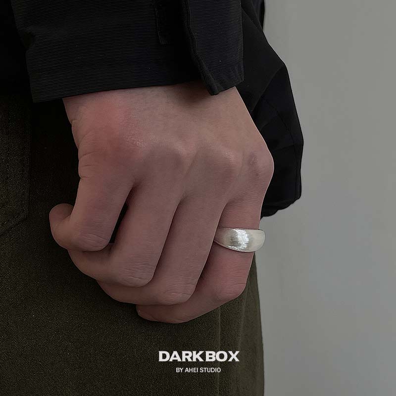 darkbox男女纯银可调节开口戒指