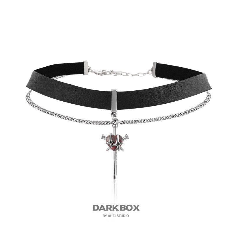 darkbox阿黑 猩红之夜系列原创pu皮暗黑哥特风choker颈链项链女