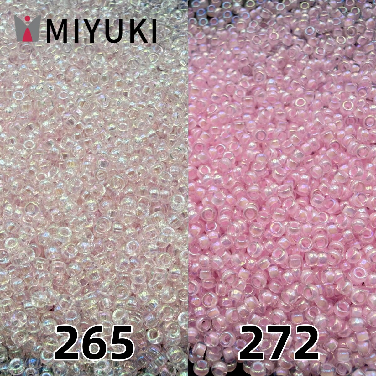 日本进口MIYUKI御幸透明幻彩粉色米珠265手工DIY串珠手链项链材料