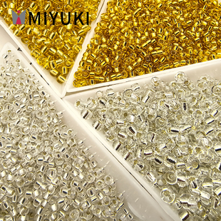 进口MIYUKI御幸透明灌银米珠金色银色手工diy串珠手链耳饰品配件