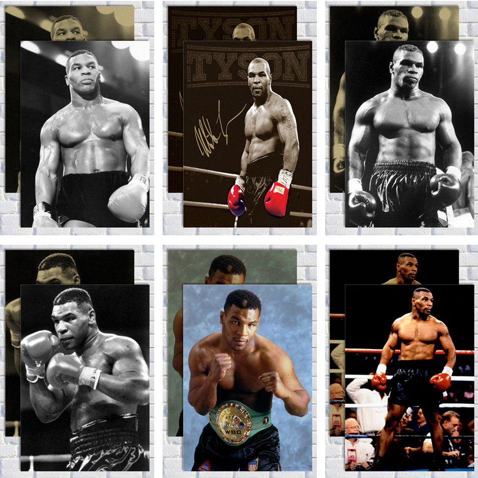 拳王泰森海报贴画拳击格斗搏击散打体育名人健身房壁纸墙贴画装饰