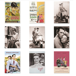 罗马假日海报 饰挂画图 奥黛丽赫本照片贴墙壁画人物美女装