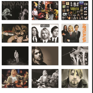 nirvana 涅槃科特柯本大学生寝室宿舍 牛皮纸摇滚乐队海报装饰画