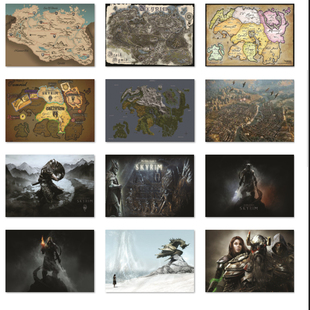 上古卷轴5海报游戏周边 老滚天际地图 skyrim卧室书房装饰画 电玩