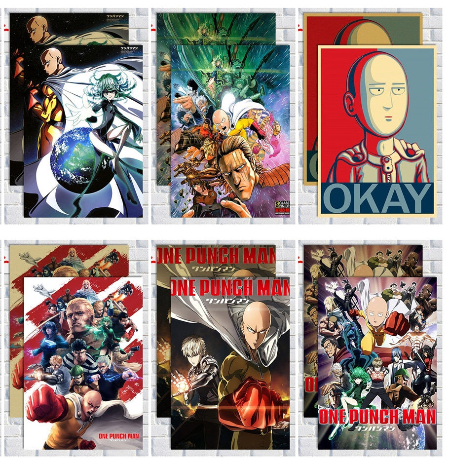 一拳超人海报日本二次元漫画周边装饰挂画宿舍壁画埼玉杰诺斯龙卷