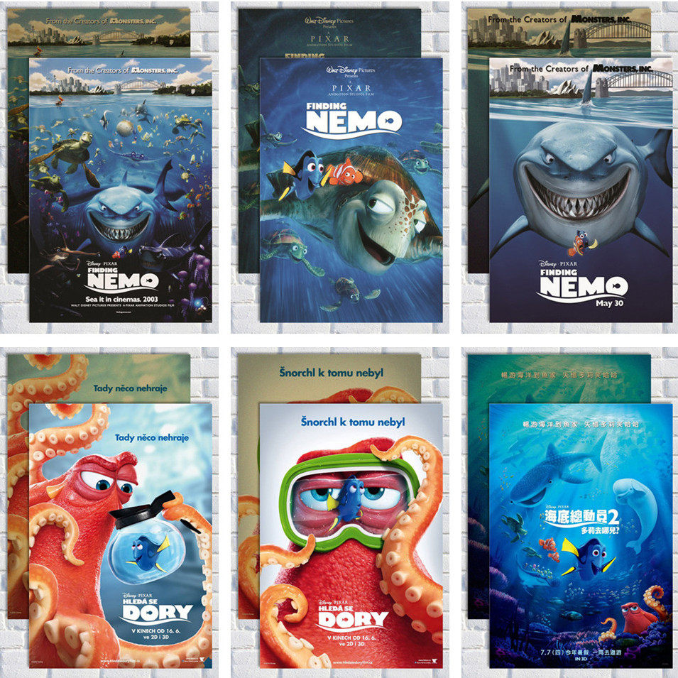 海底总动员 多莉去哪儿 简约贴画动漫卡通皮克斯电影海报装饰画