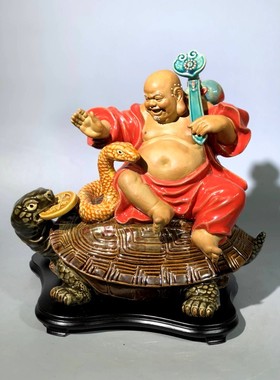 招财弥勒佛蛇龟摆件福星高照