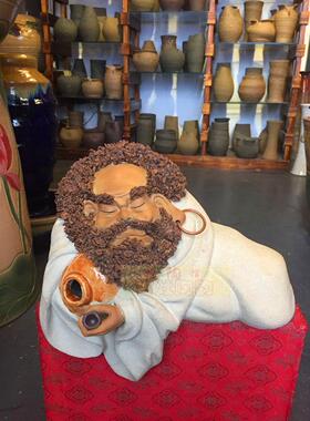 客厅书房招财摆件坐三宝佛