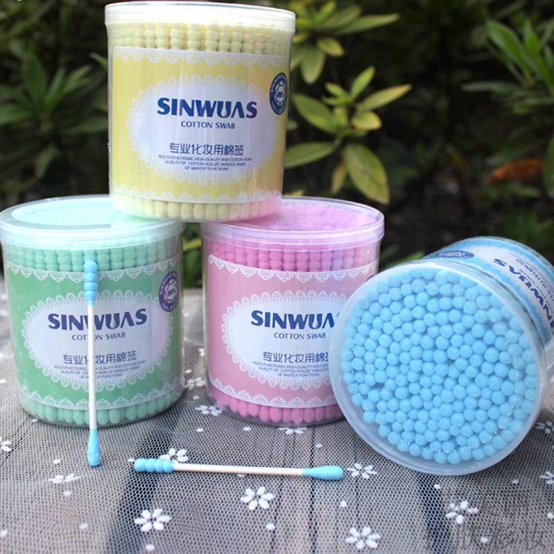 鑫汇专业双头筒装螺旋化妆棉签