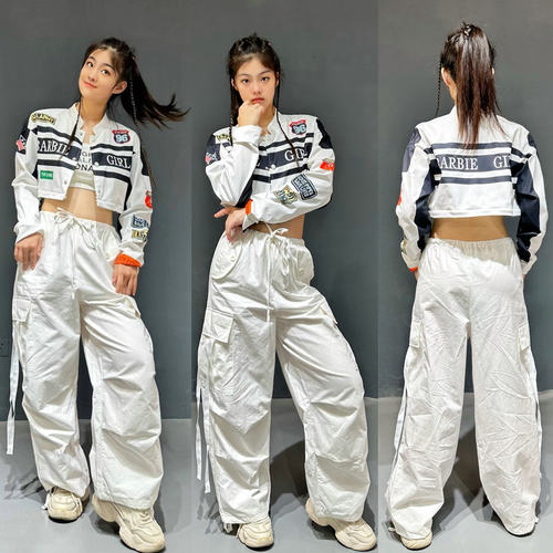 夏季嘻哈风街舞露脐jazz跳舞服装