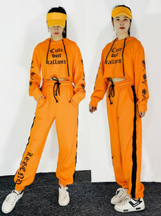 宽松广场曳步舞蹈运动套装女爵士舞服装欧美jazz裤子女团演出服