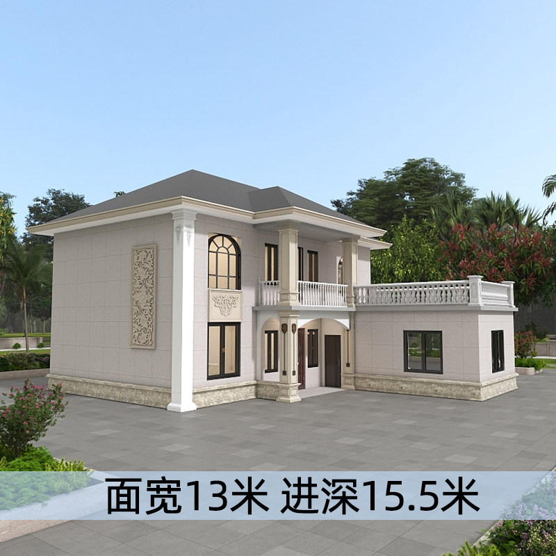 农村自建房两层别墅2层楼房设计施工图乡村别墅户型图盖房图纸