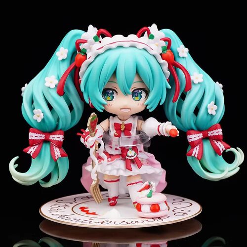 Q版粘土人初音未来草莓蛋糕手办