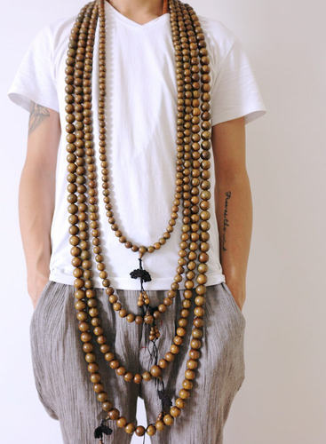 绿檀手串108颗念珠手持佛珠和尚