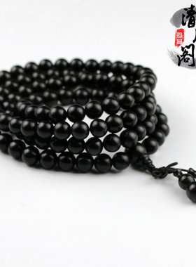 精工黑檀木108颗手串檀香木手链