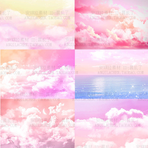 梦幻粉红色少女心云朵天空sky背景矢量eps设计素材