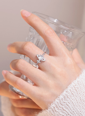 土星戒指女个性轻奢时尚叠戴气质S925镀银开口指环网红百搭食指戒