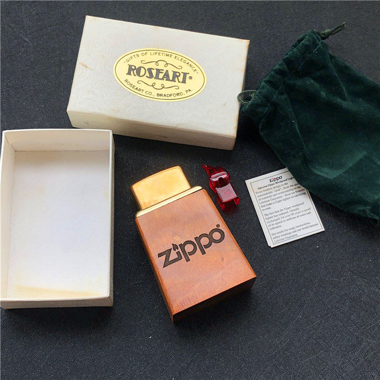 ZIPPO原装正品 2006年 纯铜 ROSEART木头台机