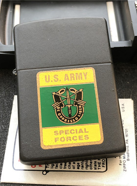 ZIPPO原装正品 1992年K 黑哑漆 美国陆军 特种部队