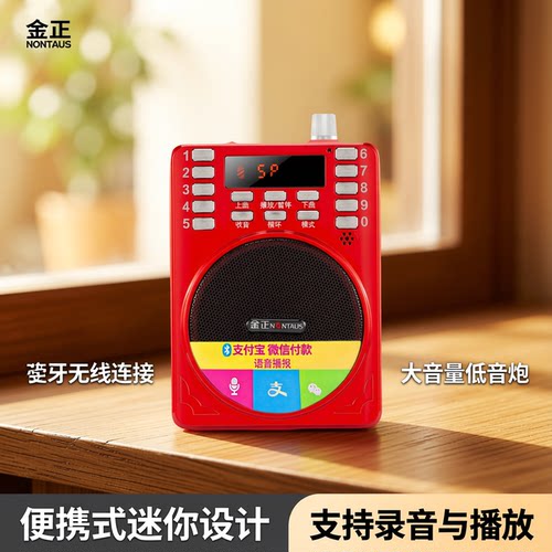 金正无线蓝牙音箱多功能小音响便携式迷你低音炮充电录音机大音量