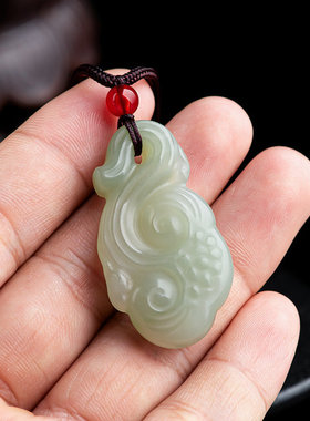 天然和田玉吉祥如意吊坠