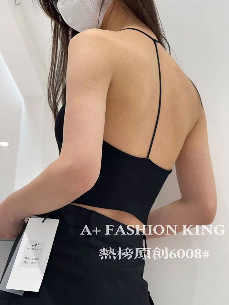 美背a+自带胸垫吊带挂脖法式