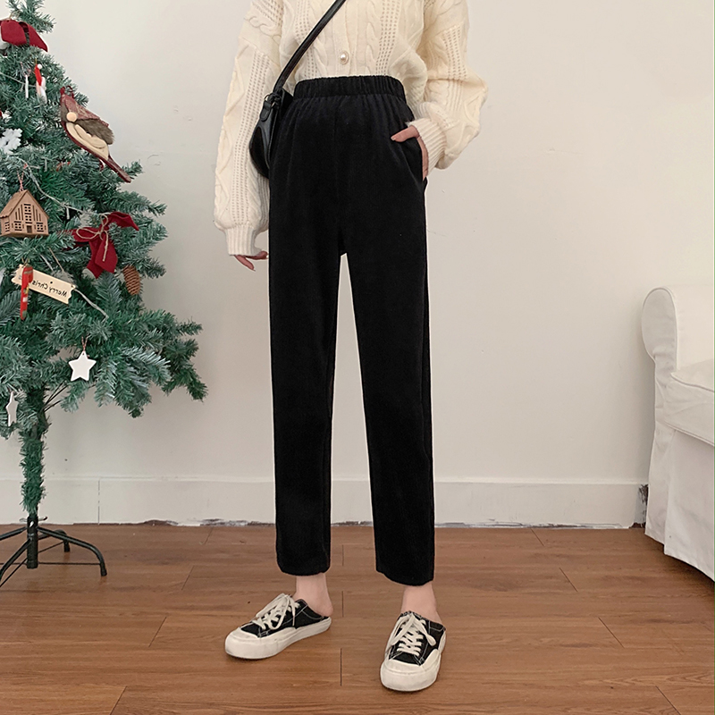 Real price of new high waist corduroy nine point radish granny pants in winter