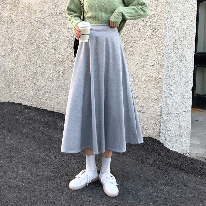 Real price of new high waist and slim A-line skirt in winter