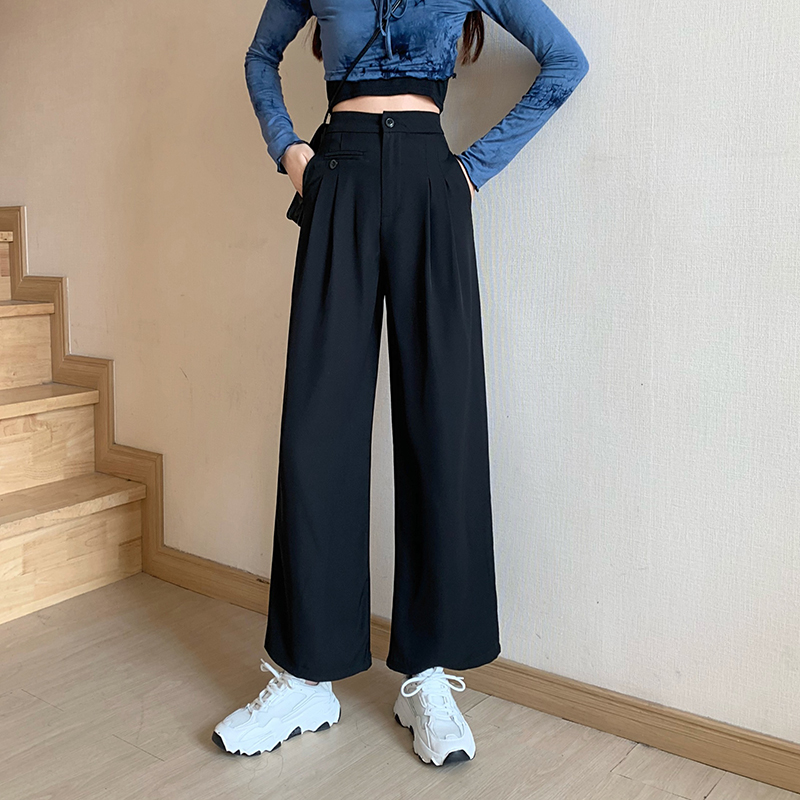 Real price of new high waist and thin wide leg pants in autumn