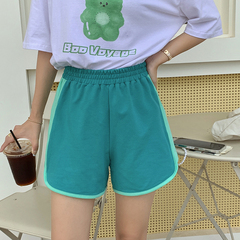 Real shot summer Korean version new high waist thin contrast wide leg pants casual shorts real price
