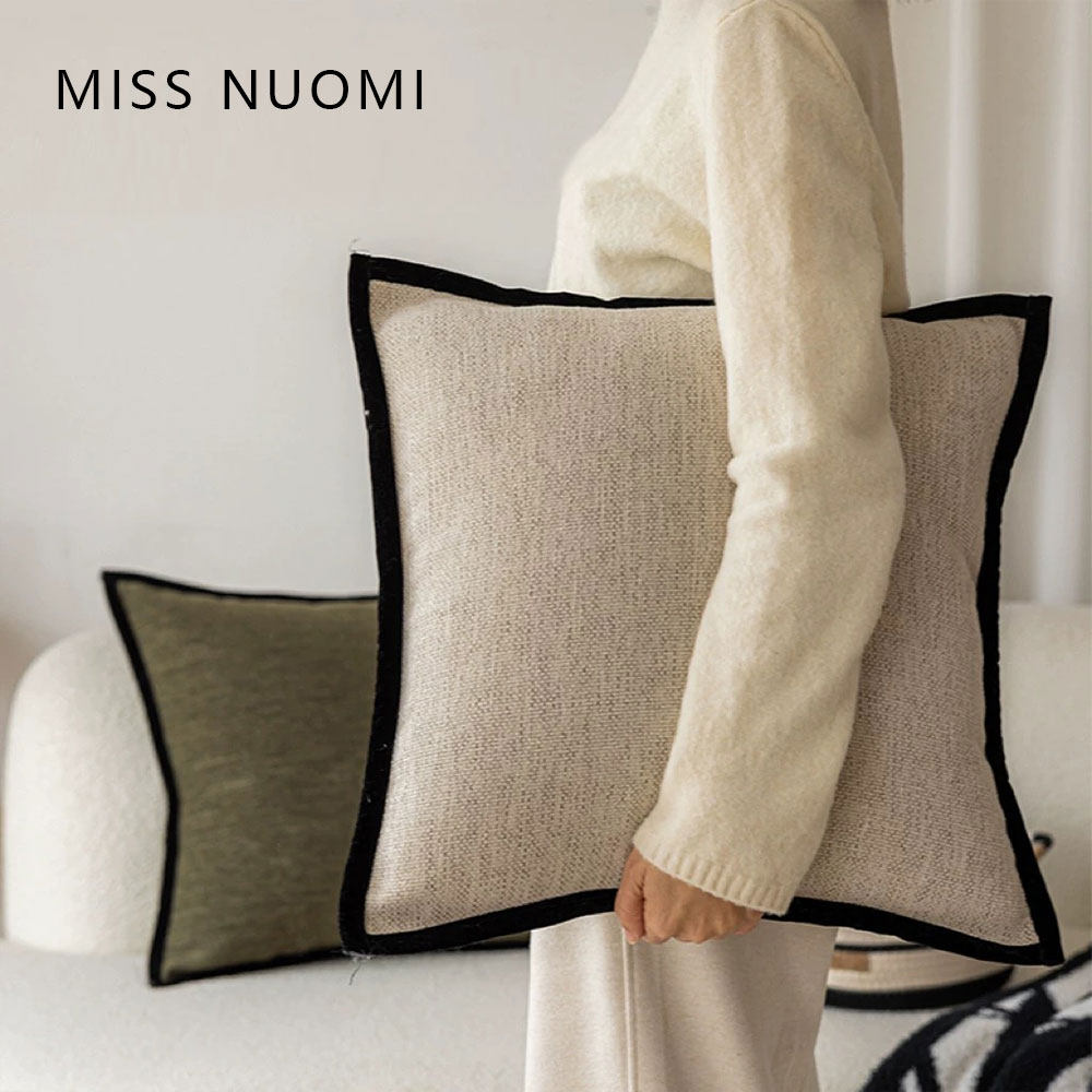 法式中古风抱枕燕麦奶茶色腰靠枕