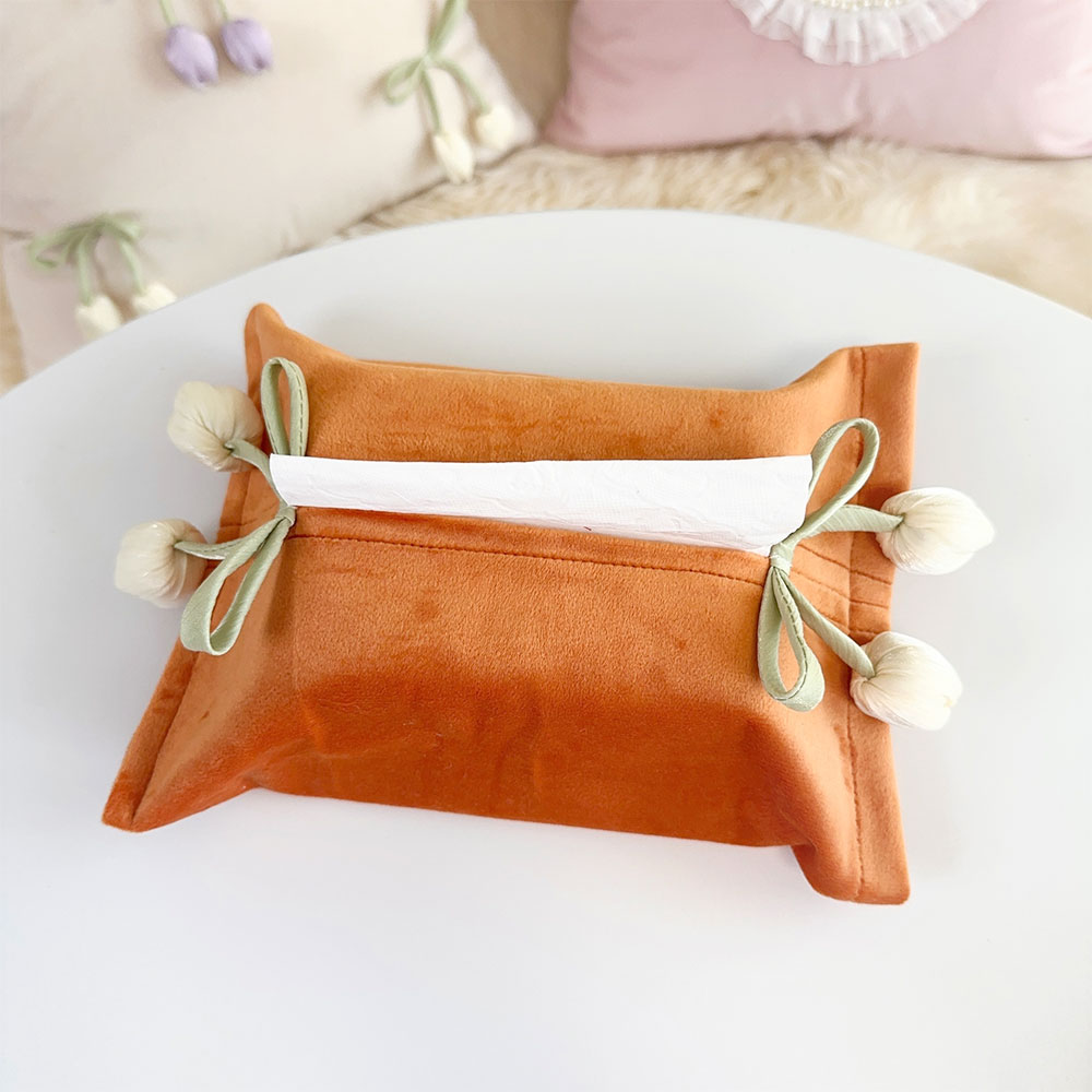 糯米家居郁金香花朵纸巾盒抽纸盒