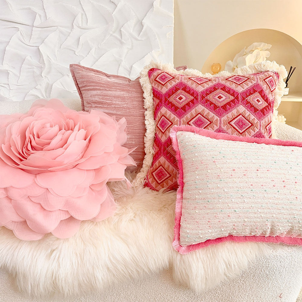 法式公主风玫瑰花朵抱枕床头靠垫