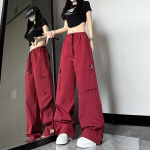 CC680-P53多巴胺工装裤女春夏新款宽松hiphop阔腿裤子休闲裤图片