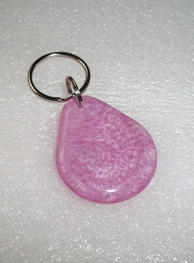 JTRFID4030水滴紫色M1S50芯片钥匙扣IC异形卡IC水晶卡