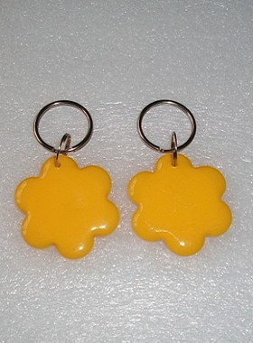 JTRFID3838 梅花形黄色M1S50芯片IC钥匙扣M1异形卡IC水晶异形卡