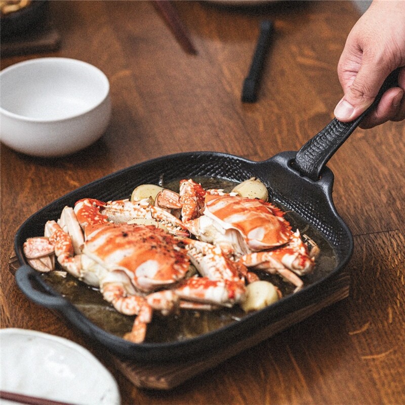 日本南部铁器及源oigen铸铁煎锅烤鱼煎牛排平底锅不粘锅烤箱烤盘