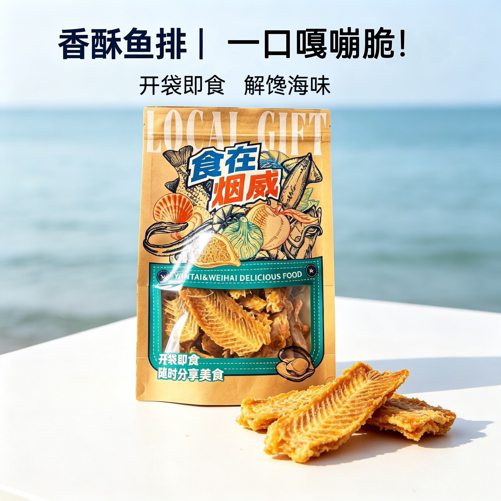 香酥鱼排开袋即食非油炸鱼骨酥脆原味解馋追剧办公室休闲零食小吃