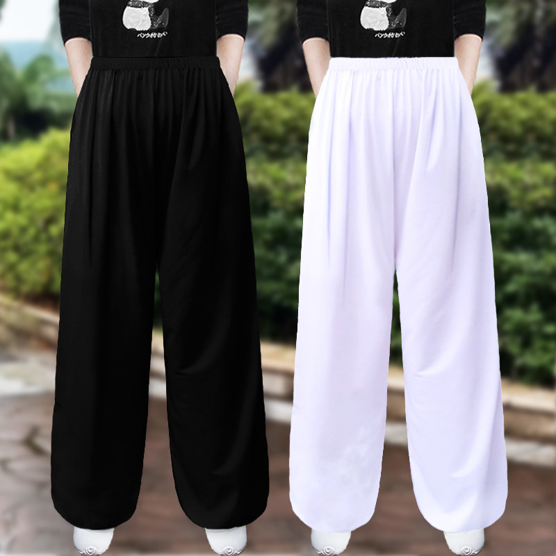 春夏冰丝太极裤男女宽松灯笼裤晨练裤运动健身裤瑜伽裤武术练功裤