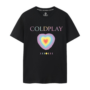 2025年新款短袖T恤COLDPLAY演唱会酷玩乐队马山芋周边爱心logo