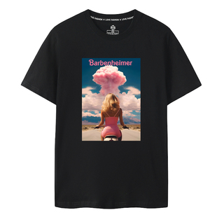 芭比奥本海默Barbenheimer电影周边短袖T恤联名粉815日本战败投降