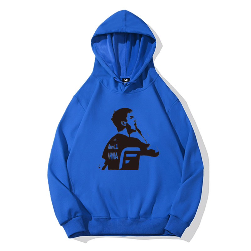 樊振东同款连帽卫衣国蓝色秋冬季