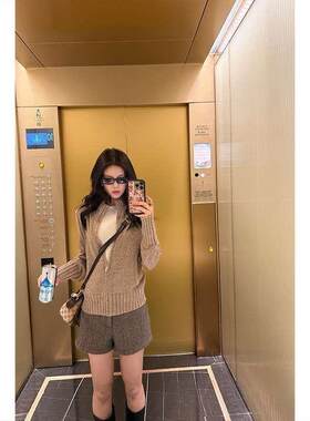 高领拉链针织毛衣女秋季