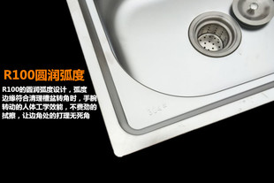 不锈钢大小号单水池水斗洗碗池套餐带龙头 水槽单槽厨房洗菜盆加厚